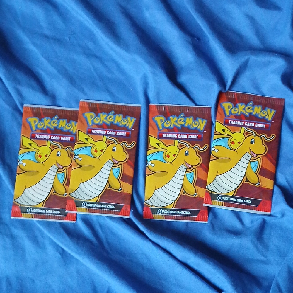 Pokemon Dragonite Booster Pack Set - Red and Blue